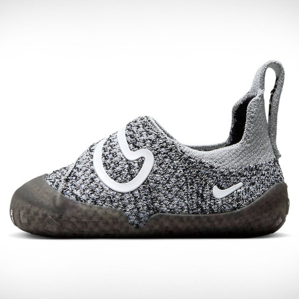 7C Nike Swoosh Infant Toddler Gray Slip-On Shoes Flexible GUC